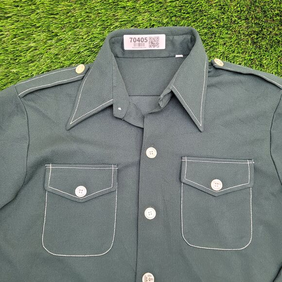 Vintage 70s Disco Polyester Hippie Shirt Large 24x28 Baggy - Picture 11 of 12